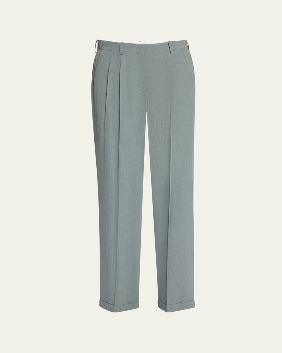 Everhart Pleated Straight-Leg Pants